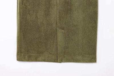 WHITE | Suede-style midi skirt