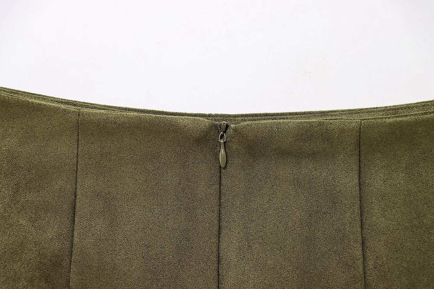 WHITE | Suede-style midi skirt