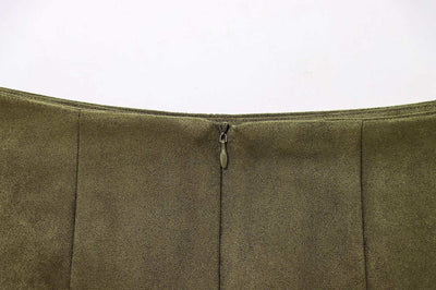 WHITE | Suede-style midi skirt