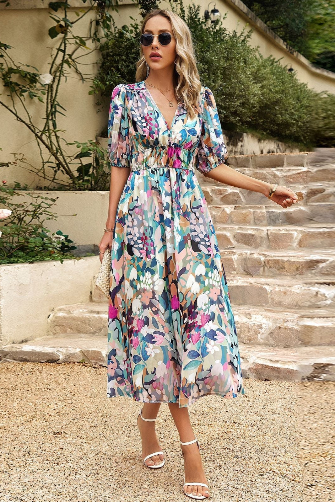 Ruby |  Flattering Floral Midi Dress