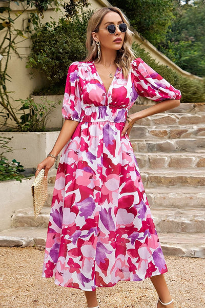 Ruby |  Flattering Floral Midi Dress