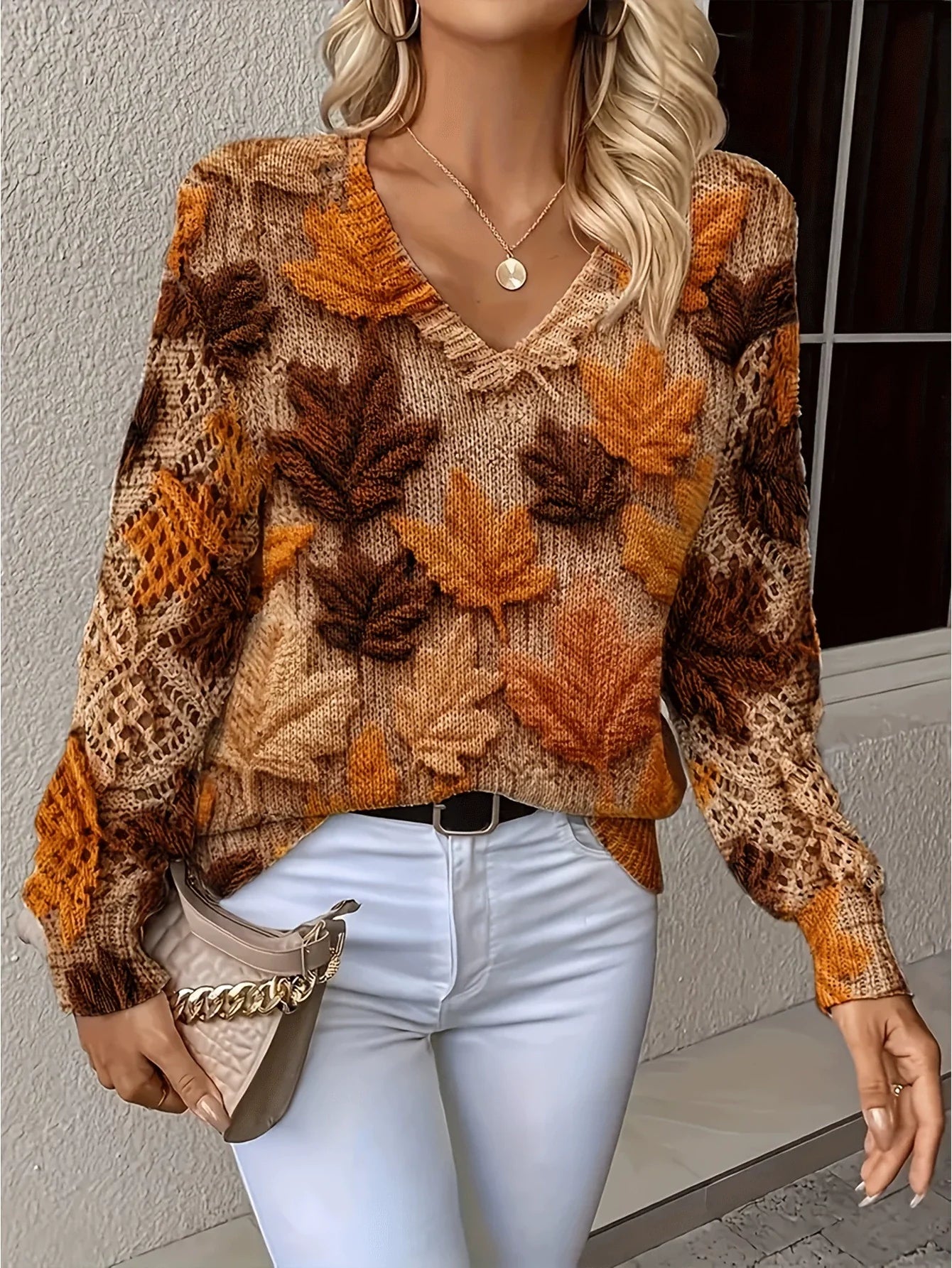 Helen - Elegant Floral V-Neck Sweater