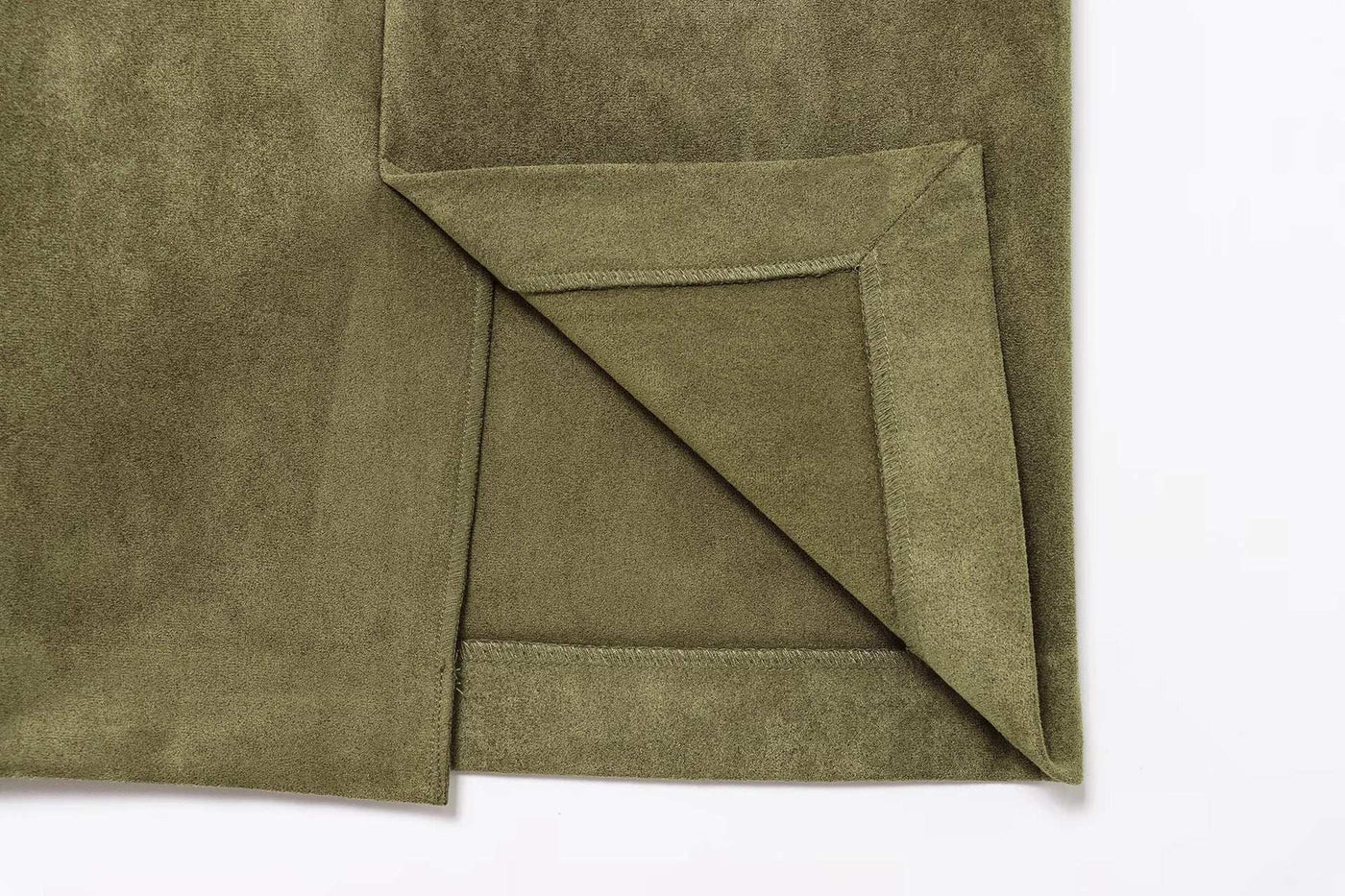 WHITE | Suede-style midi skirt