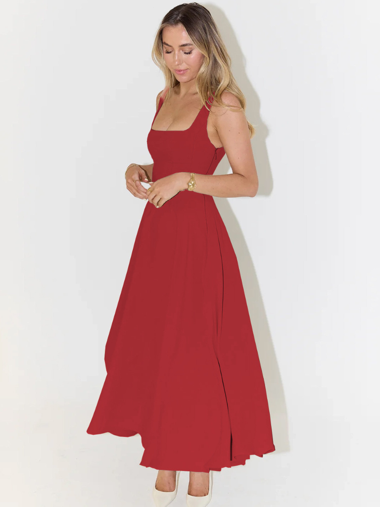 Scarlet - Feminine A-Line Midi Dress