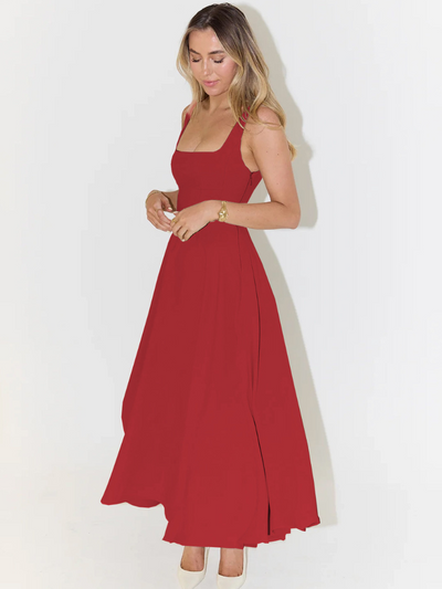 Scarlet - Feminine A-Line Midi Dress