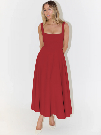 Scarlet - Feminine A-Line Midi Dress
