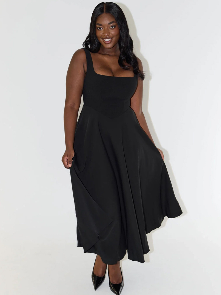 Scarlet - Feminine A-Line Midi Dress