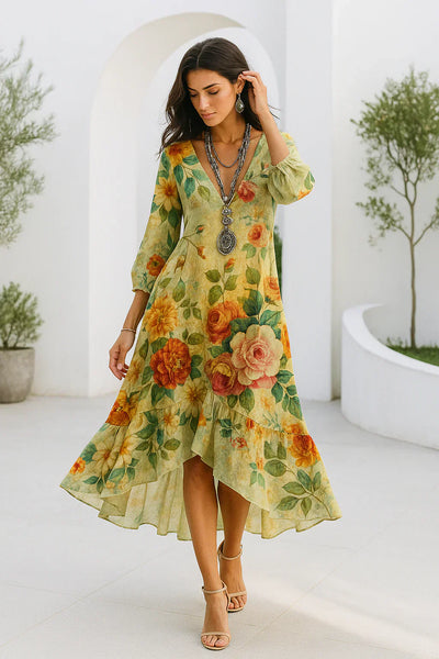 Casa | Bohemian and Light Floral Maxi Dress
