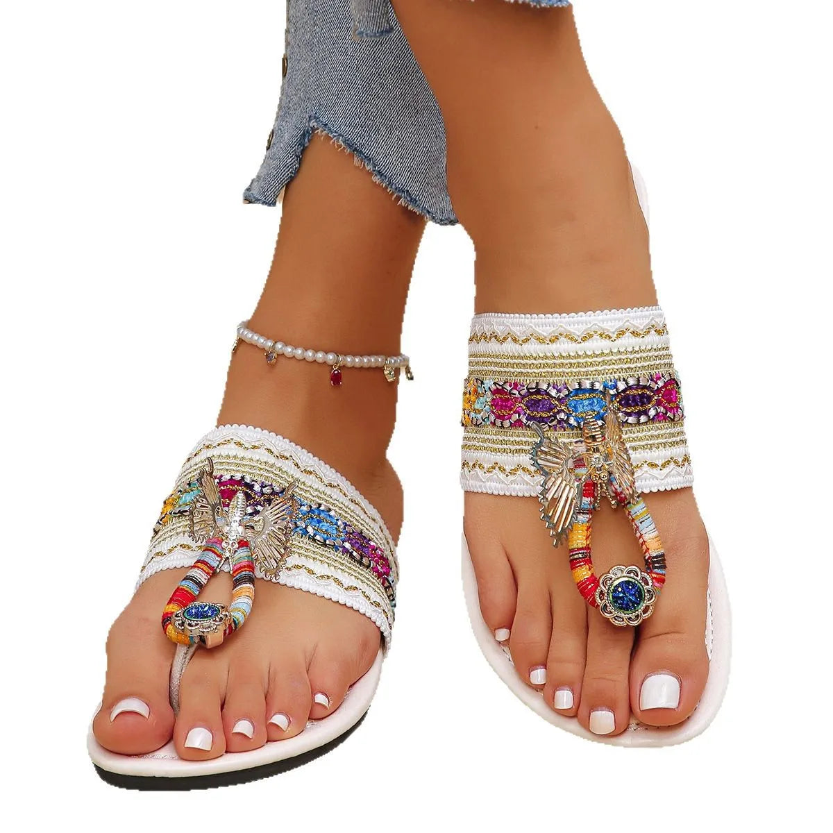 Sunny -Bohemian Flip Flops