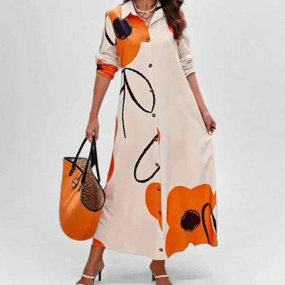 Chella – Floral Maxi Shirt Dress