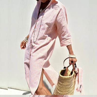 Sara | Striped Shirt Dress