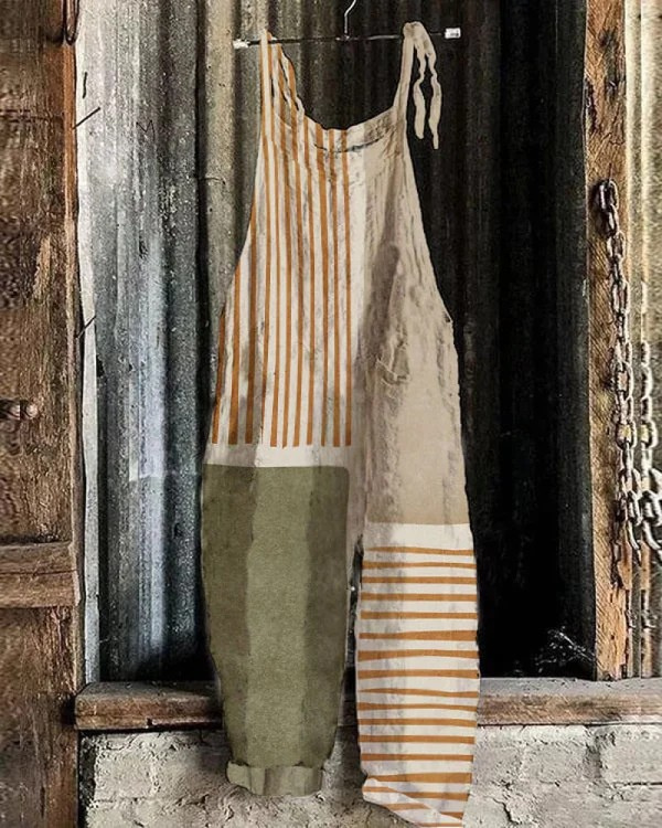 Abstract Geometric Print Casual Wide-leg Jumpsuit