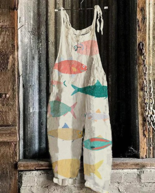 Multicolor Sardine Japanese Art  Jumpsuit