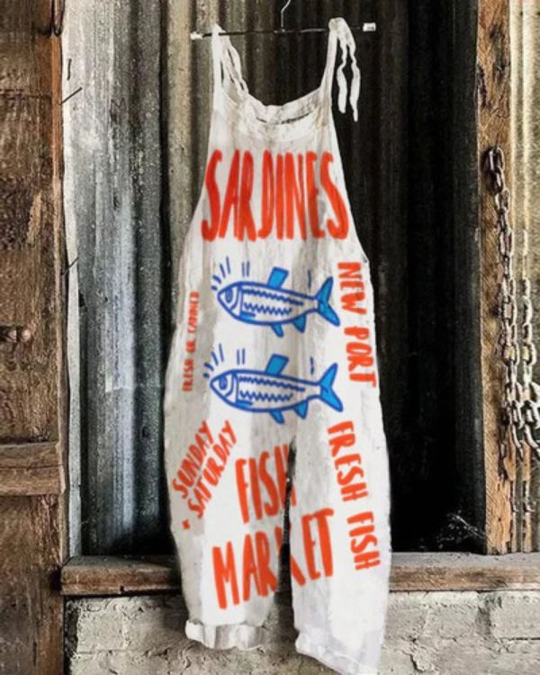 Fashion Sardines Japanese Art  Jumpsuit