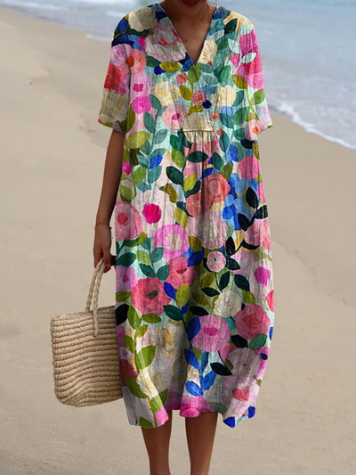 Sharon - Flowerfield Comfortable Summer Dress