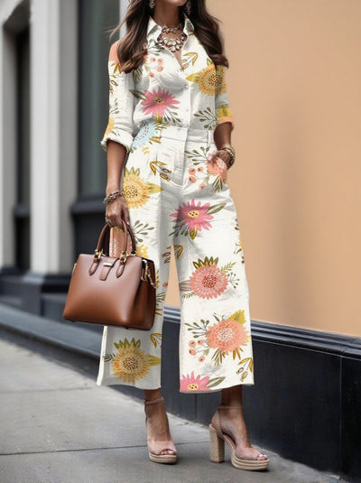 Sandy - Floral Capri Print Two Piece Set