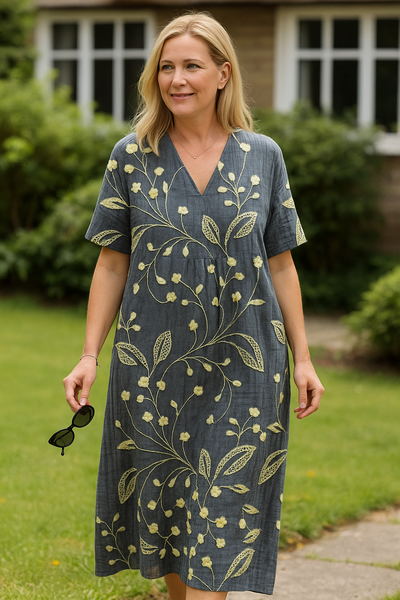 Andrea - Retro Floral Print Dress