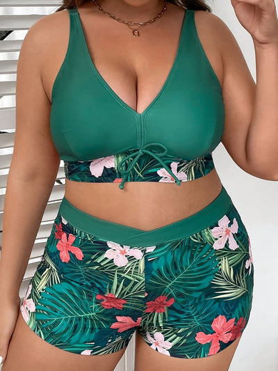 Hailey | Flattering Tropical Print Bikini Set