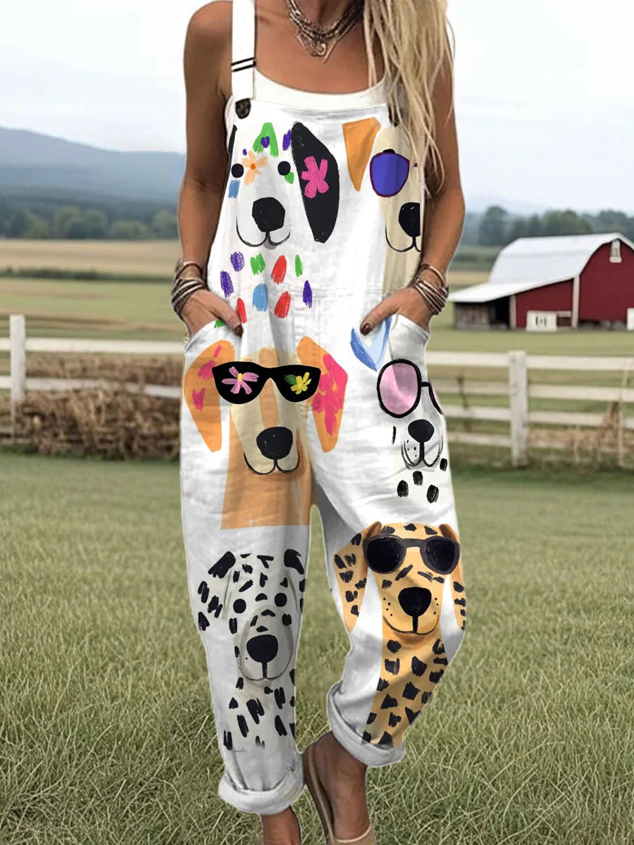 Remi - Art Printed Wide Leg Jumpsuit