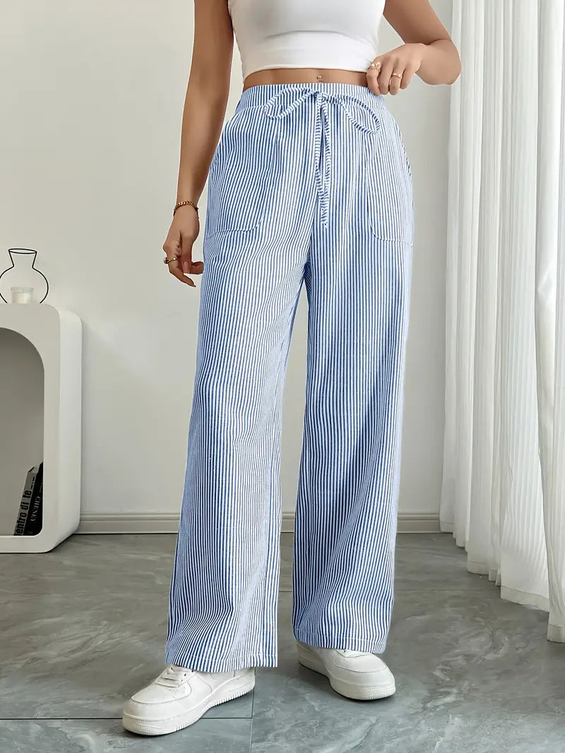 Alina | Elegant Striped Pant With Pockets