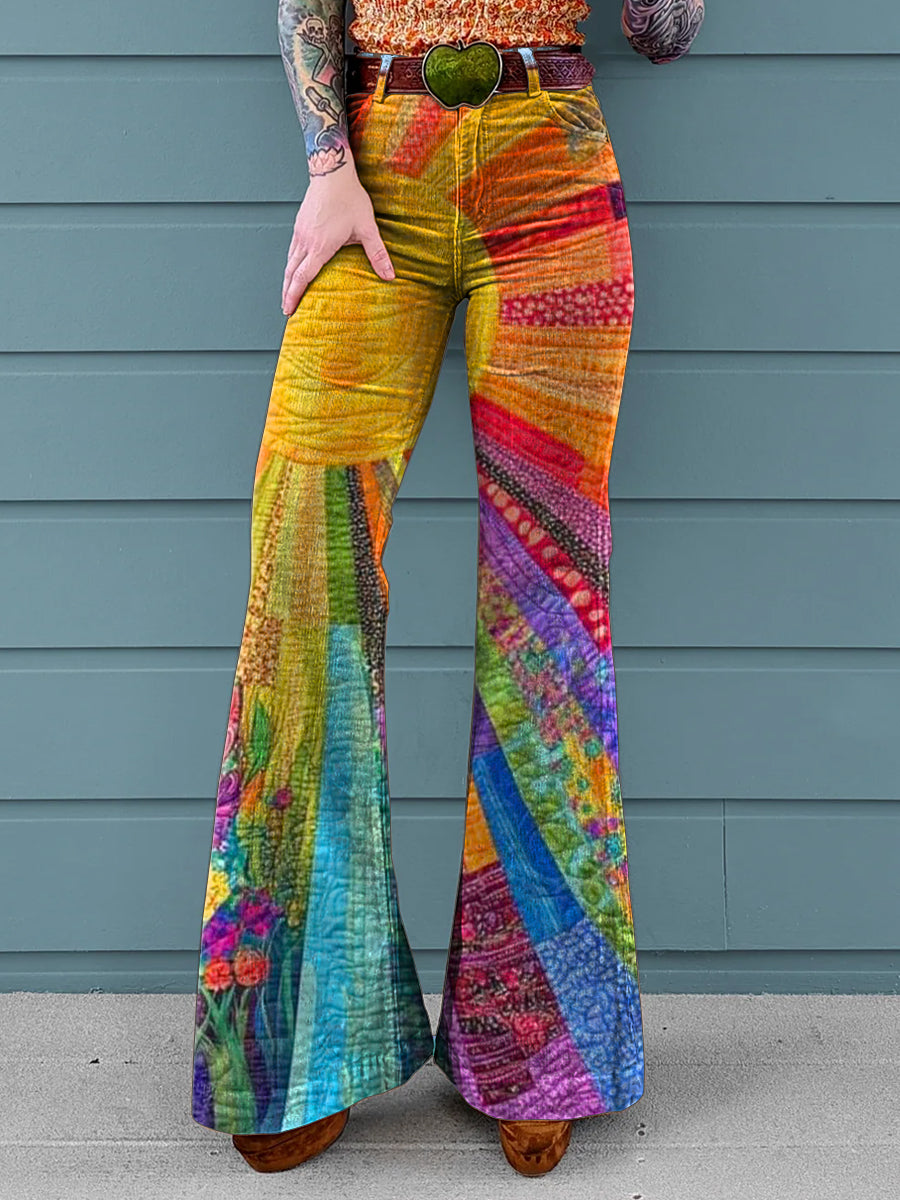 Fayora | Radiant Patchwork Flare Pants