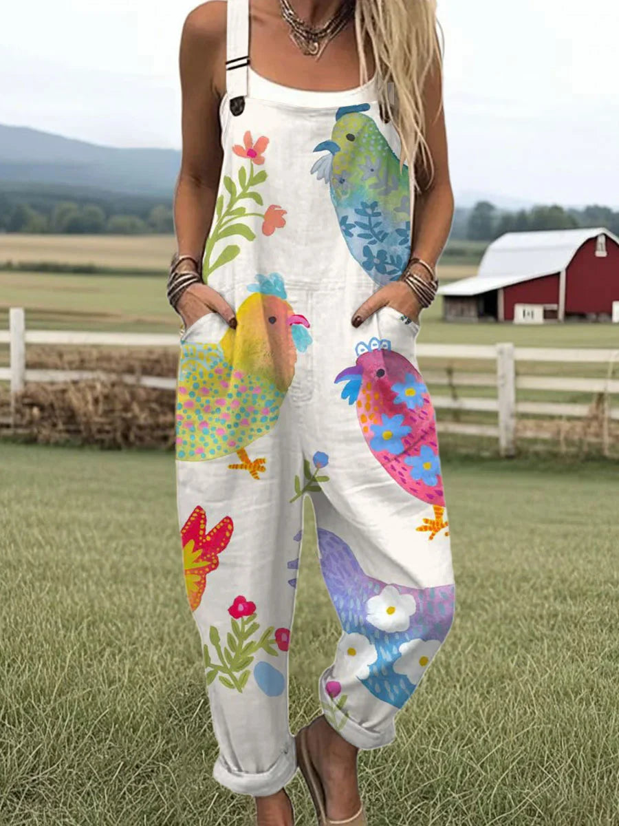 Sloane - Art Printed Wide Leg Jumpsuit