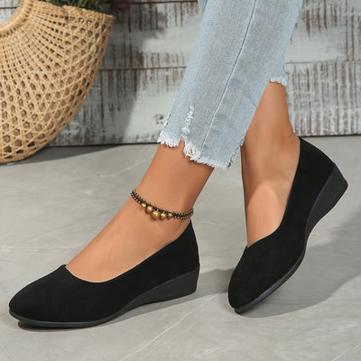 Elaine - Comfortable Wedge Heel Ballerinas