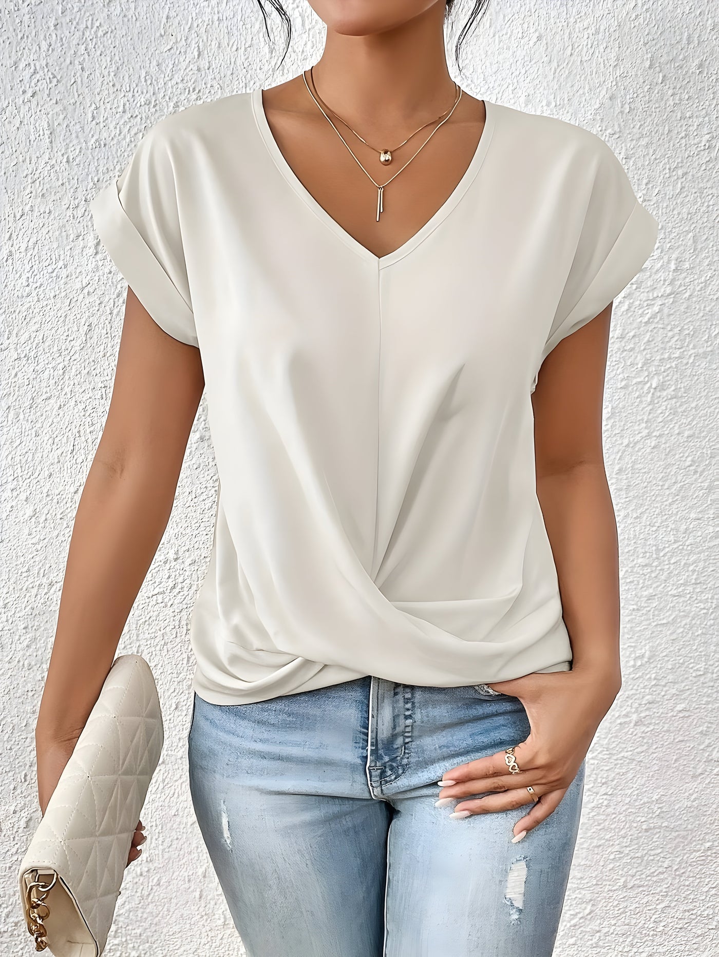 Maya | Twist Front V-Neck Top
