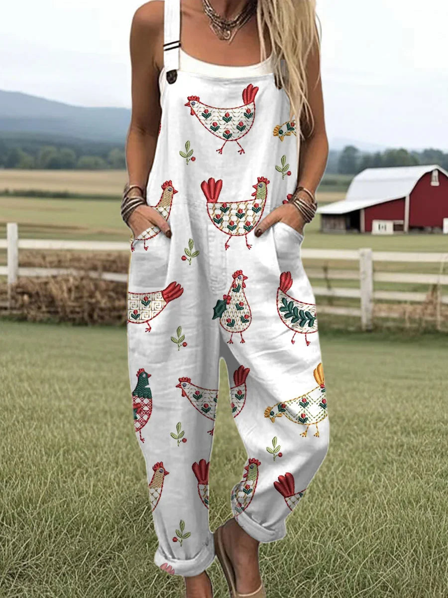 Freya - Art Printed Wide Leg Jumpsuit