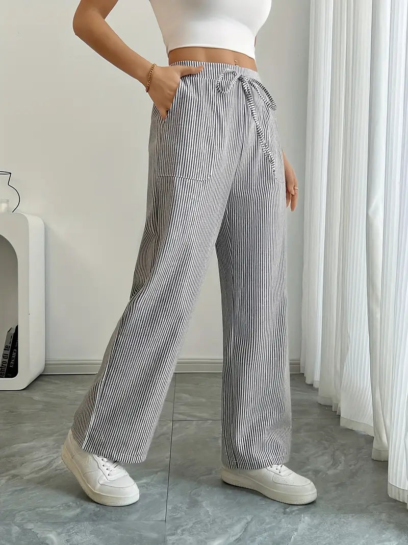 Alina | Elegant Striped Pant With Pockets