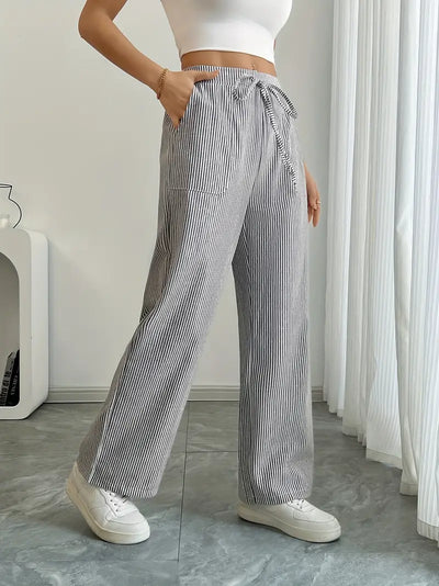 Alina | Elegant Striped Pant With Pockets