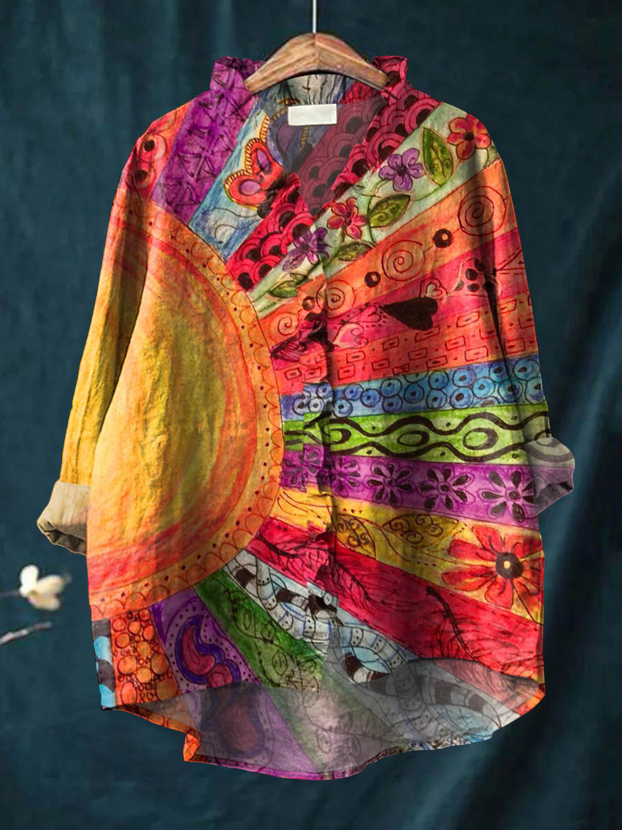 Odessa - Ruffle Collar Boho Blouse