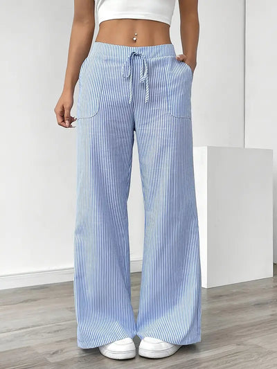 Alina | Elegant Striped Pant With Pockets