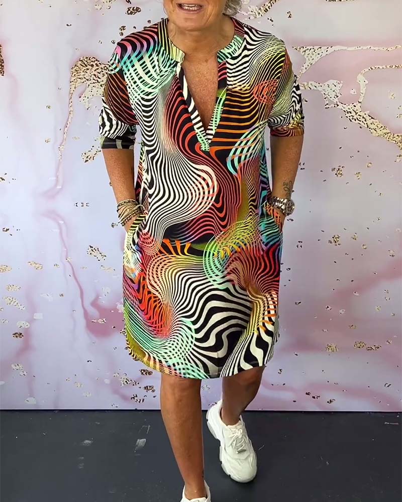 Emmy | Colorful V-neck Dress