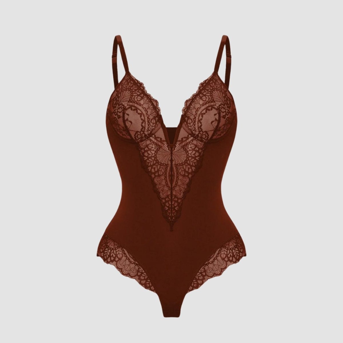 Sarah | Shapewear Bodysuit with Deep Lace V-Neck
