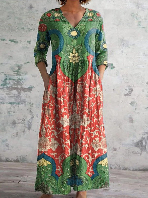 Aroa | Vintage floral maxi dress