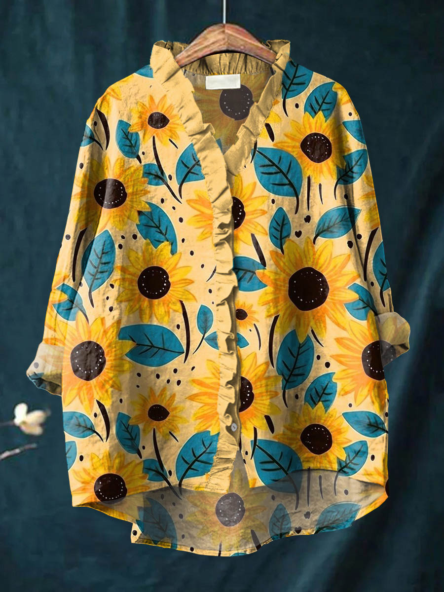 Quilla - Ruffle Collar Boho Blouse