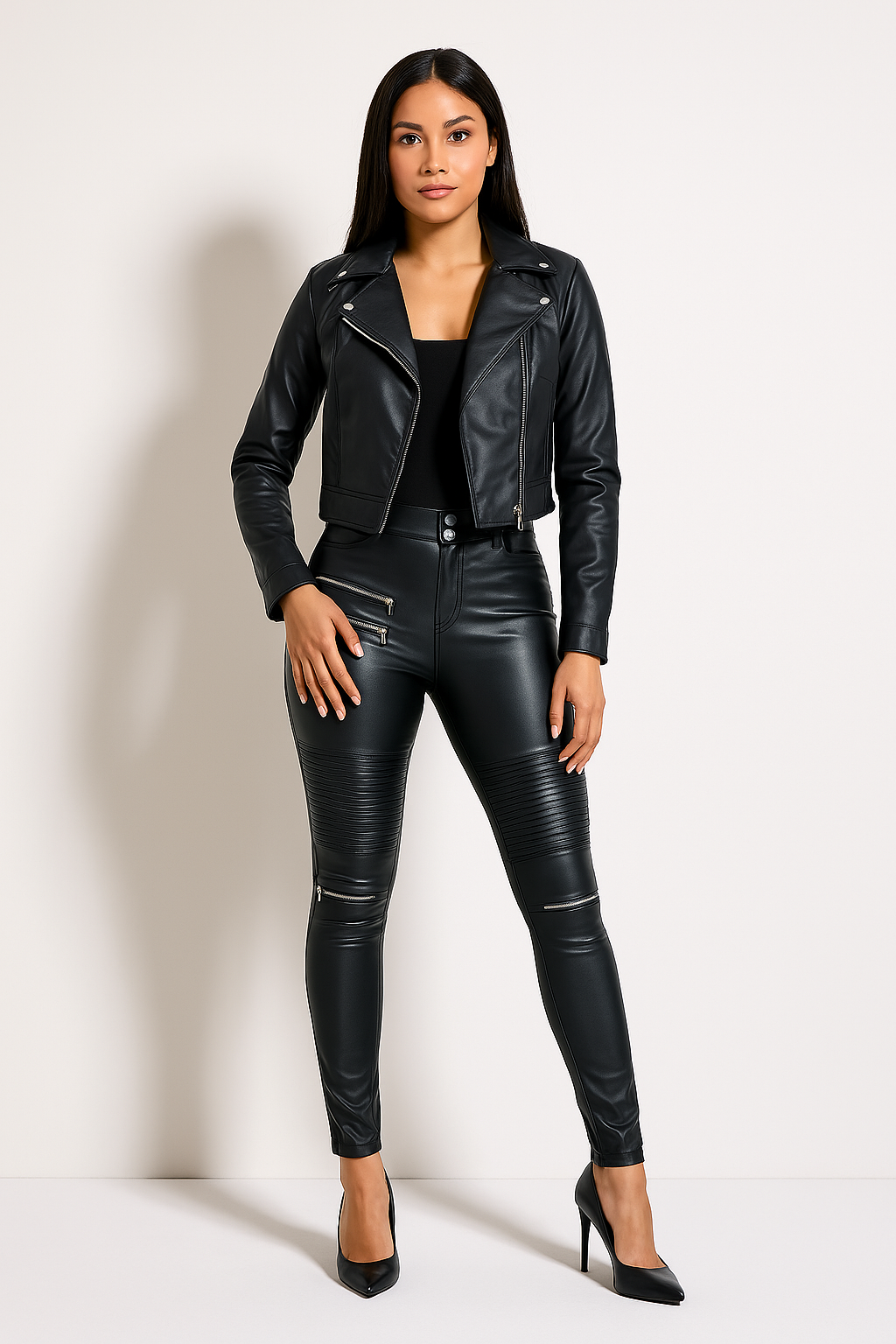 Tatjana - Mid Waist Moto-Skinny Jeans