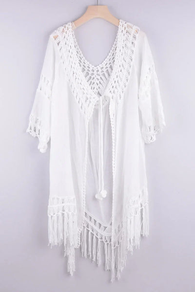 Boholita - Hollow-Out Loose Fit Beach Dress