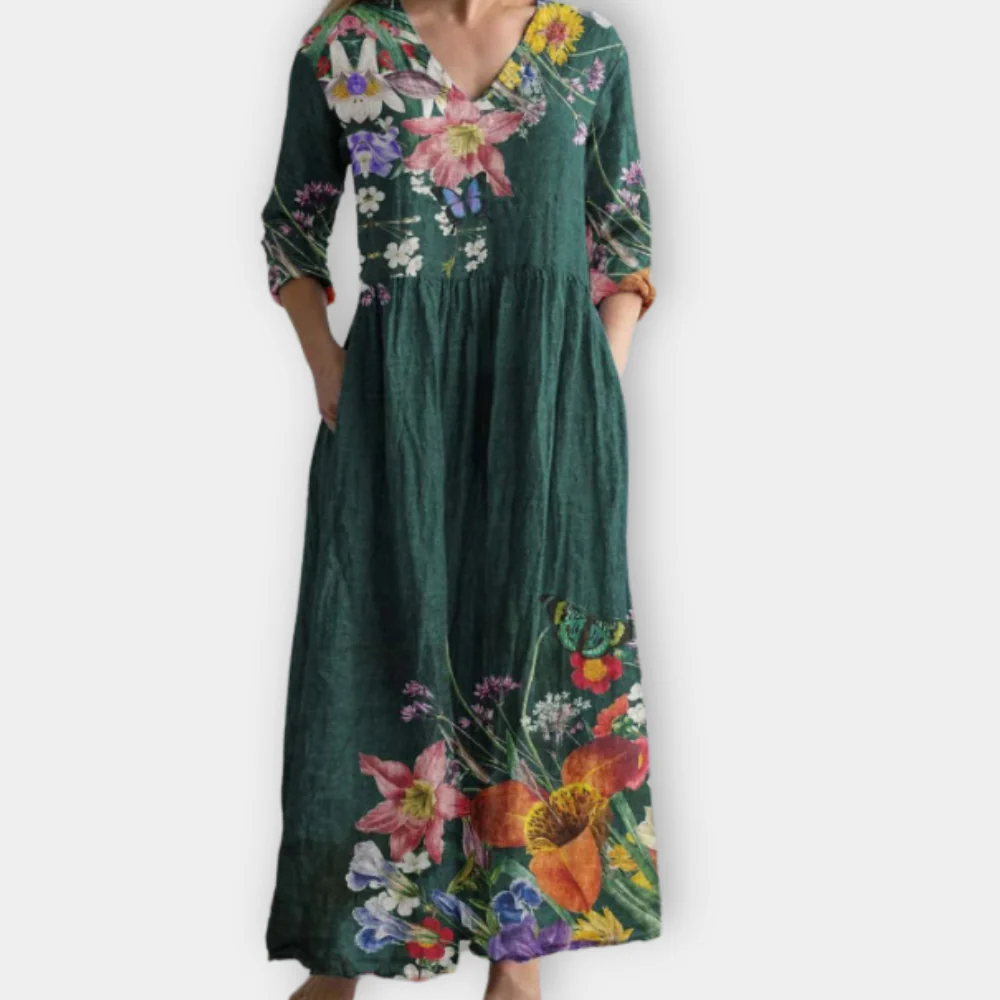 Victoria | Comfortable Loose-Fit Floral Dress
