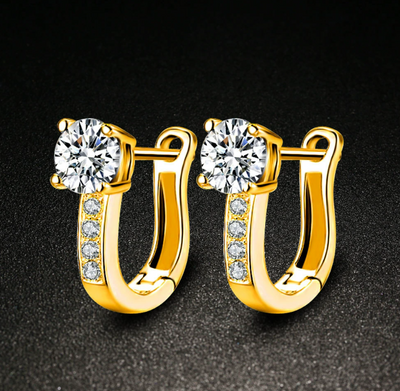 Channel Huggie Earrings | Gold