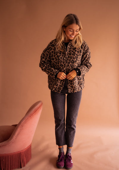 Lorena - Trendy Jacket with Leopard Print