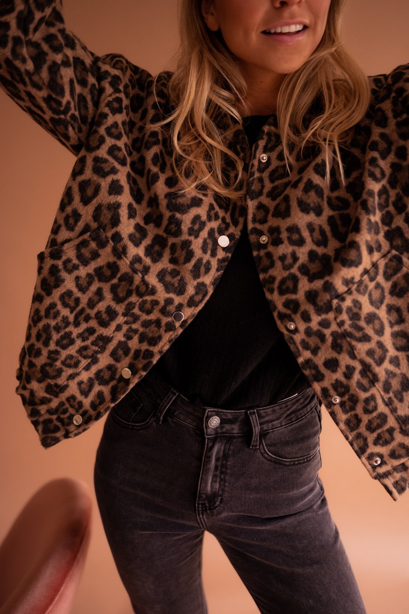 Lorena - Trendy Jacket with Leopard Print