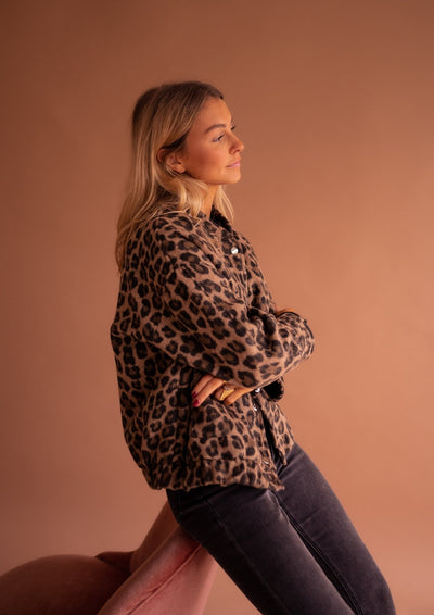 Lorena - Trendy Jacket with Leopard Print