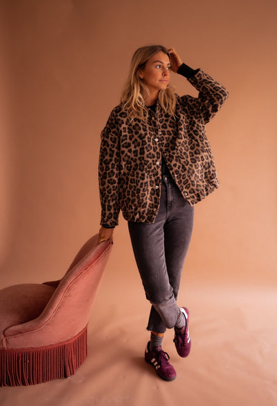 Lorena - Trendy Jacket with Leopard Print