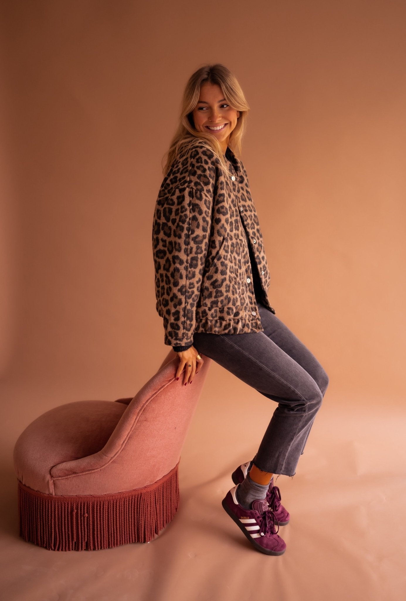 Lorena - Trendy Jacket with Leopard Print