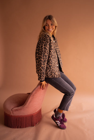 Lorena - Trendy Jacket with Leopard Print