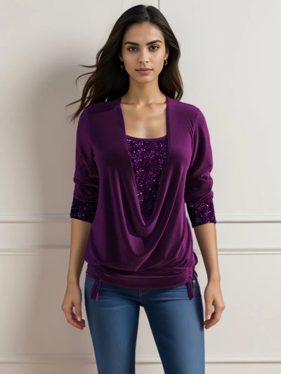 Martha – Elegant Party Top with Sequins