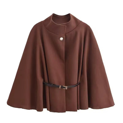 Meike – Elegant Women's Cape Coat with Batwing Sleeves for Autumn and Winter